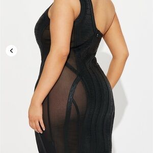 Fashion Nova Black Mesh Dress